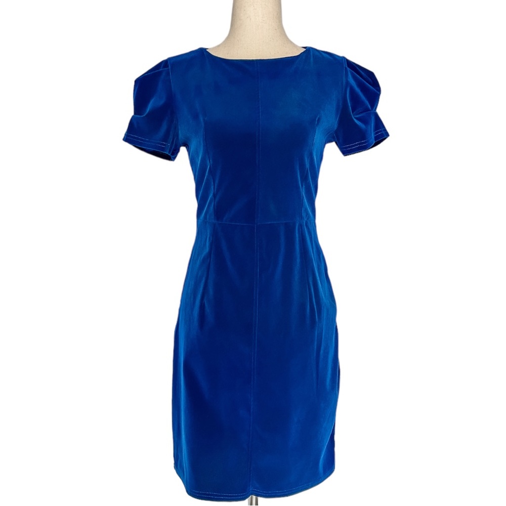 Eros Apparel Royal Blue Velvet Shift Dress